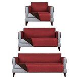 Protector Cubresala Pinsonic Real Textil Rojo / Café Doble Vista 3 Piezas