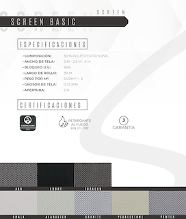 Foto 6 | Foto 6 | Persiana Para Ventana Decoking Enrollable Horizontal Malla Solar 120 X 200 cm Chalk