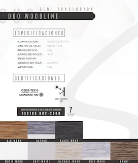 Foto 6 | Foto 6 | Persiana Decoking Sheer Wood Desing Enrollable Horizontal 140 X 220 cm