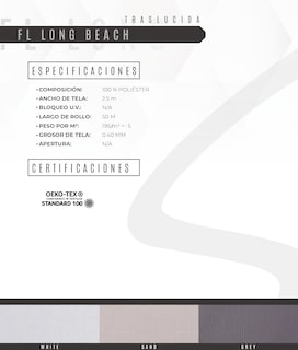 Foto 6 | Foto 6 | Persiana Decoking Filtro Ligero Beige Enrollable Horizontal 140 X 180 cm