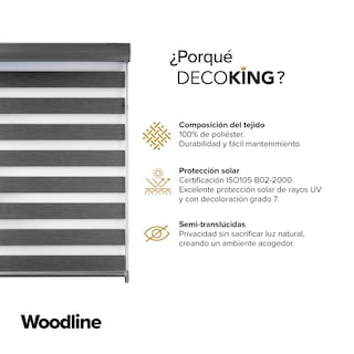 Foto 7 | Foto 7 | Decoking Persiana Para Ventana Sheer Elegance Wood Desing Enrollable Horizontal 120cm Ancho X 200cm Alto Hecha En México Black