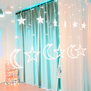 Foto 3 | Foto 3 | Cortina Decorativa Luz Led Fría de Estrella y Luna con 168 Focos y 8 Funciones