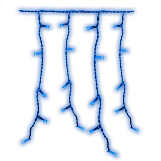 Foto 1 | Foto 1 | Cortina Navideña Importadora La Merced Luz Led Azul 300 Focos 8 Funciones Cable Azul 6 m