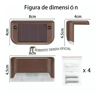 Foto 3 | Foto 3 | Set de 4 Lámpara Solar Led de Pared Malubero color Marrón