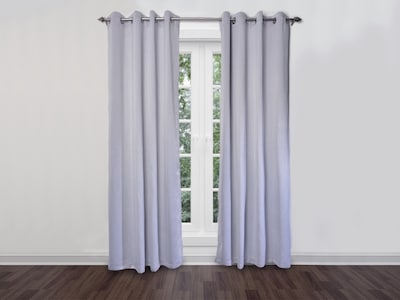 Foto 1 | Foto 1 | Cortina Energy Saver Plateado Satín Argollas Set 276x235 Dormireal