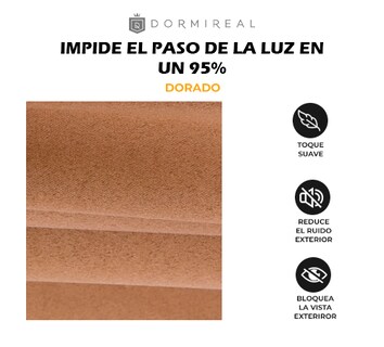 Foto 7 | Foto 8 | Cortina Blackout Gold De Argollas Set 2 Pzas 276x235 Dormireal