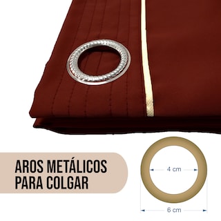Foto 3 | Foto 3 | Cortinas Black Out Lisa color Tinto Aquila Con Argollas