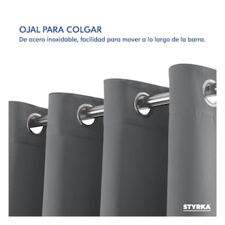 Foto 5 | Foto 5 | Cortinas Blackout Styrka Con Aislamiento Térmico 1.32 X 2.13m color Gris