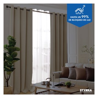 Foto 2 | Foto 2 | Cortinas Blackout Styrka Con Aislamiento Térmico 1.32 X 2.13m color Beige
