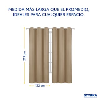Foto 7 | Foto 7 | Cortinas Blackout Styrka Con Aislamiento Térmico 1.32 X 2.13m color Beige