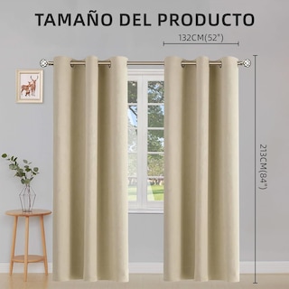 Foto 4 | Foto 4 | Cortinas Blackout 2 Paneles B.Kind & Beyond Beige Oscuro