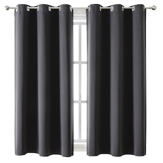 Foto 1 | Foto 1 | Cortinas Chrisdowa con Ojales Opacas Gris Oscuro 107 X 160 cm 2 Piezas - Venta Internacional