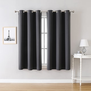 Foto 2 | Foto 2 | Cortinas Chrisdowa con Ojales Opacas Gris Oscuro 107 X 160 cm 2 Piezas - Venta Internacional