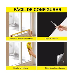 Foto 3 | Foto 3 | CortinasBelug Portátiles 1.45 X 4 m color Negro 4 Piezas