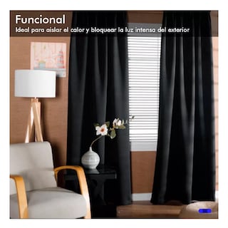 Foto 3 | Foto 3 | Cortinas Kitul Blackout Plus Aislamiento Térmico 2 Paneles Negras