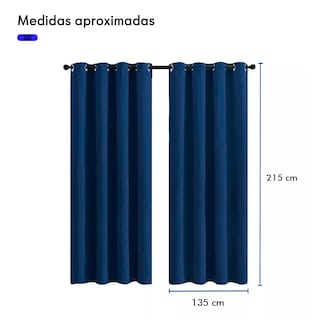 Foto 3 | Foto 3 | Cortinas Blackout 2 Paneles 215 X 135 cm Azul Marino