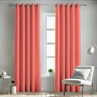 Foto 1 | Foto 1 | Cortina Blackout Rebeca -2 Paneles Calidad Premium 95% Oscuridad -290 X 230 Cm – Naranja Coral