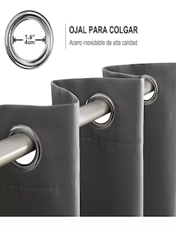 Foto 5 | Foto 5 | Cortina Blackout Gris Oscuro + Termo De Agua Güish