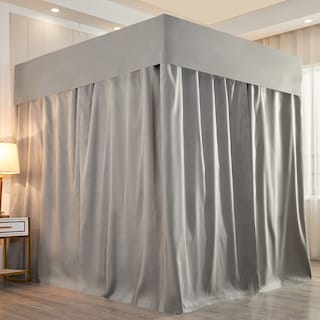 Foto 2 | Foto 2 | Cortinas De Cama Con Dosel Mengersi, Lisas, Con Cuatro Esquinas, Gris - Venta Internacional.