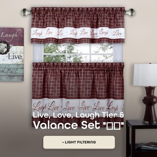 Foto 2 | Foto 2 | Set De Cortinas Para Ventana Achim Home Decor Live Love Laugh - Venta Internacional.