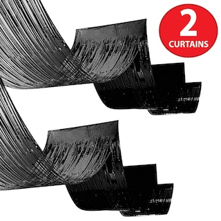Foto 4 | Foto 4 | Cortinas De Techo Beistle De Plástico Con Flecos Metálicos Negros, 5 M - Venta Internacional.
