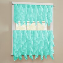 Juego De Cortinas De Cocina Sweet Home Collection, 3 Unidades, Sheer Sea - Venta Internacional.