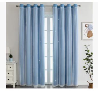 Foto 1 | Foto 1 | Cortina Estrellas Blackout Opaca 132 X 214 Cm Cuarto Sala 1
