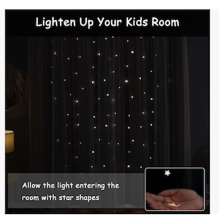 Foto 3 | Foto 3 | Cortina Estrellas Blackout Opaca 132 X 214 Cm Cuarto Sala 1