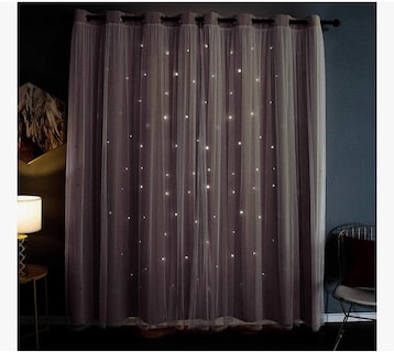 Foto 3 | Foto 3 | Cortina Blackout De 2 Panel Con Estrellas De 132x213cm