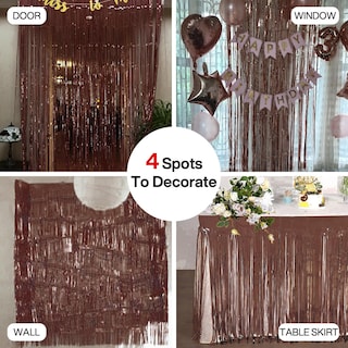 Foto 5 | Foto 5 | Cortina De Aluminio Partywoo, Color Marrón Metalizado, 2 Unidades, 100 X 200 Cm - Venta Internacional.