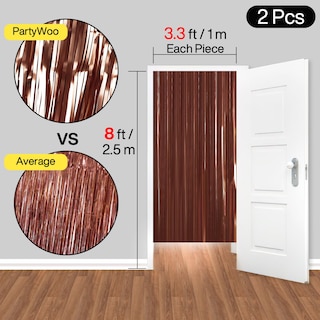 Foto 6 | Foto 6 | Cortina De Aluminio Partywoo, Color Marrón Metalizado, 2 Unidades, 100 X 200 Cm - Venta Internacional.