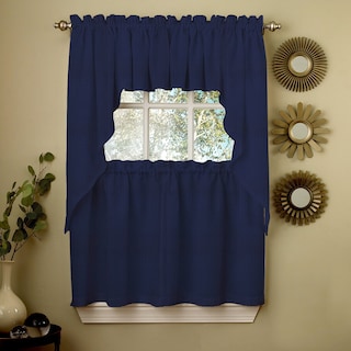 Foto 1 | Foto 1 | Set De Cortinas De Cocina Sweet Home Collection Ribcord Navy - Venta Internacional.