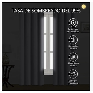 Foto 5 | Foto 5 | Cortina Black Boxk 280 x 220 cm Plateada