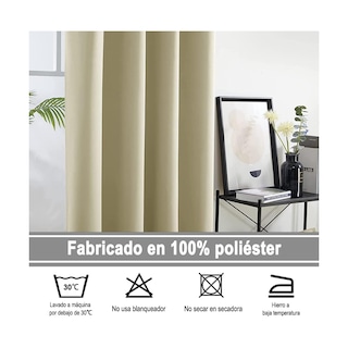 Foto 2 | Foto 2 | Set 2 Cortinas 140x220cm Eo Safe Imports Esi-20444 Beige