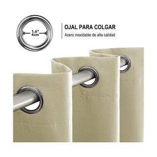 Foto 3 | Foto 3 | Set 2 Cortinas 140x220cm Eo Safe Imports Esi-20444 Beige