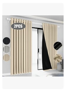 Foto 1 | Foto 1 | 2 Panele Cortinas Blackout Para Ventana 264x214cm Habitación Caqui