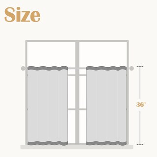 Foto 2 | Foto 2 | Cortinas De Cocina Jinchan De Lino Beige 36 Cm 2 Paneles - Venta Internacional.