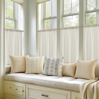 Foto 3 | Foto 3 | Cortinas De Cocina Jinchan De Lino Beige 36 Cm 2 Paneles - Venta Internacional.