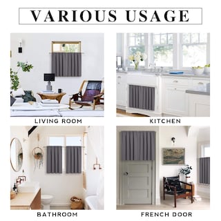 Foto 7 | Foto 7 | Juego de 2 Cortinas Cortas Ryb Home Gris 42 X 36 cm - Venta Internacional
