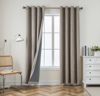 Foto 2 | Foto 2 | Cortinas De Ventana Cucraf 100% Opacas De Lino Sintético Para Dormitorio - Venta Internacional.