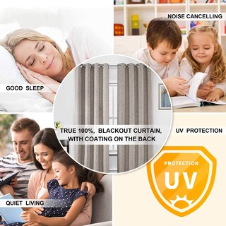 Foto 6 | Foto 6 | Cortinas De Ventana Cucraf 100% Opacas De Lino Sintético Para Dormitorio - Venta Internacional.