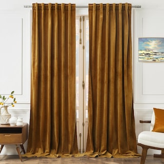 Foto 1 | Foto 1 | Cortina De Terciopelo De 304,8 Cm De Largo, Terciopelo Dorado Opaco - Venta Internacional.