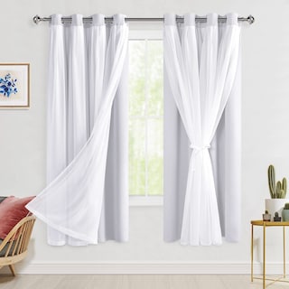 Foto 1 | Foto 1 | Cortinas Hiasan Blancas Grisáceas con Revestimiento Transparente - Venta Internacional