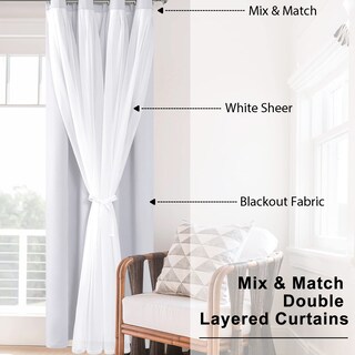 Foto 5 | Foto 5 | Cortinas Hiasan Blancas Grisáceas con Revestimiento Transparente - Venta Internacional