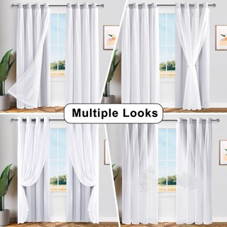 Foto 7 | Foto 7 | Cortinas Hiasan Blancas Grisáceas con Revestimiento Transparente - Venta Internacional