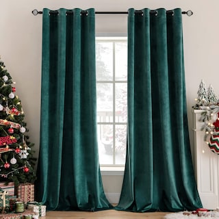 Foto 1 | Foto 1 | Cortinas Miulee de Terciopelo Verde Oscuro 132 X 183 Cm 2 Paneles - Venta Internacional