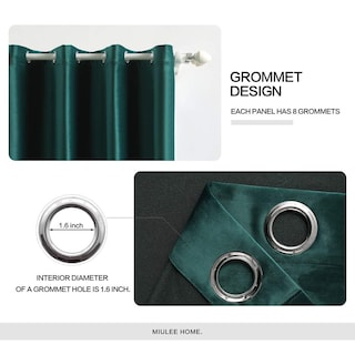 Foto 2 | Foto 2 | Cortinas Miulee de Terciopelo Verde Oscuro 132 X 183 Cm 2 Paneles - Venta Internacional
