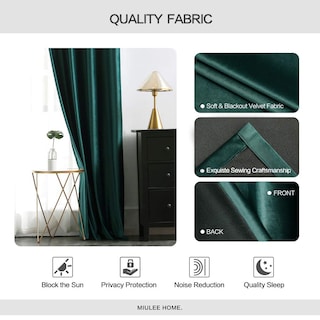 Foto 3 | Foto 3 | Cortinas Miulee de Terciopelo Verde Oscuro 132 X 183 Cm 2 Paneles - Venta Internacional