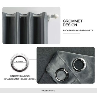 Foto 2 | Foto 2 | Cortinas Miulee Blackout Velvet, 2 Paneles, 132 X 274 Cm, Color Gris - Venta Internacional.