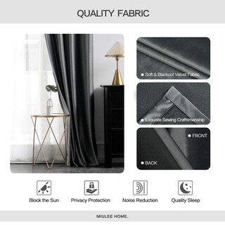 Foto 3 | Foto 3 | Cortinas Miulee Blackout Velvet, 2 Paneles, 132 X 274 Cm, Color Gris - Venta Internacional.